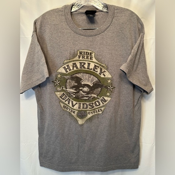 Harley Davidson Motorcycle Freedom Road Shirt Adult Gray Men’s L Eureka Springs - Picture 1 of 8